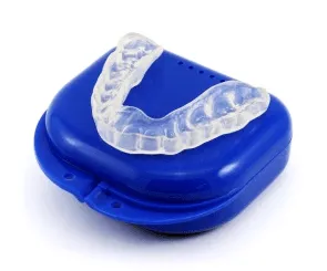 Soft Night Guard — clear custom dental night guard shown with its case